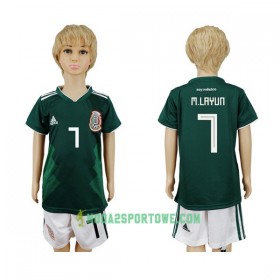 Koszulka Meksyk M.Layun 7 Dziecięcy Mistrzostwa Świata 2018 Domowe Stroje Piłkarskie